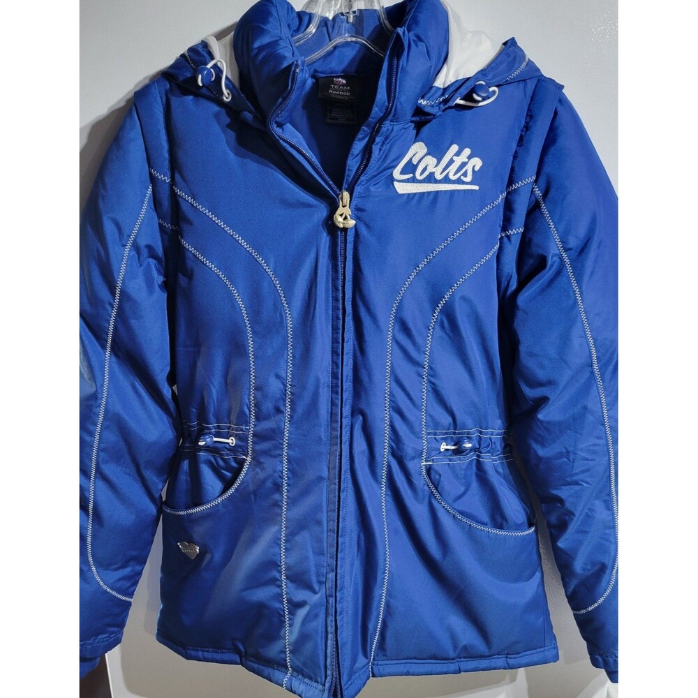 Team Apparel Reebok Womens Colts Jacket Hooded Full Zip Blue Size S